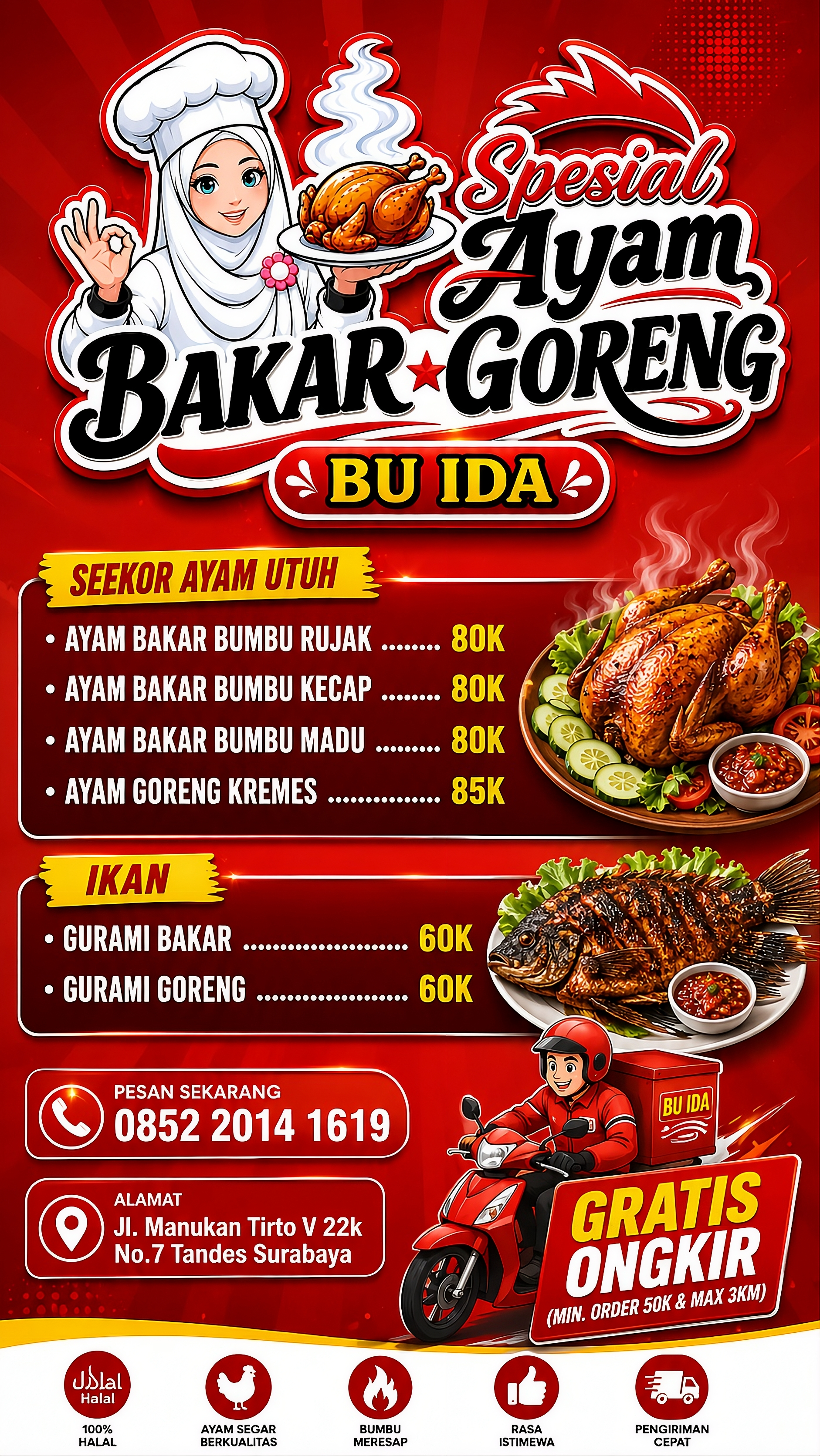 Desain Brosur Ayam Bakar